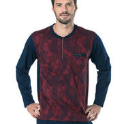Pierre Cardin Erkek Çeyizlik Pijama Takımı 3 Düğmeli Jakar Dokumalı Pamuklu