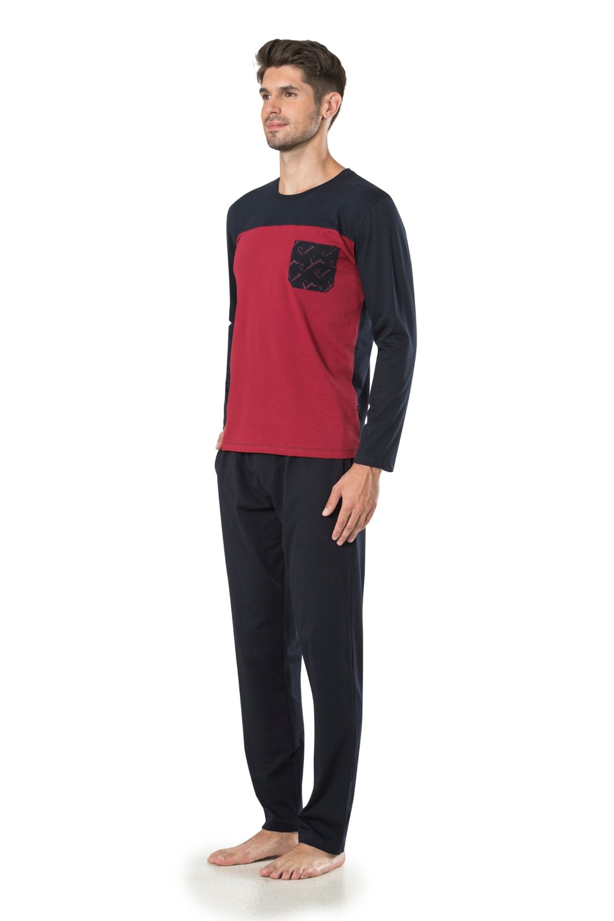 Pierre Cardin Erkek Çeyizlik Pijama Takımı Jakar Dokumalı Pamuklu