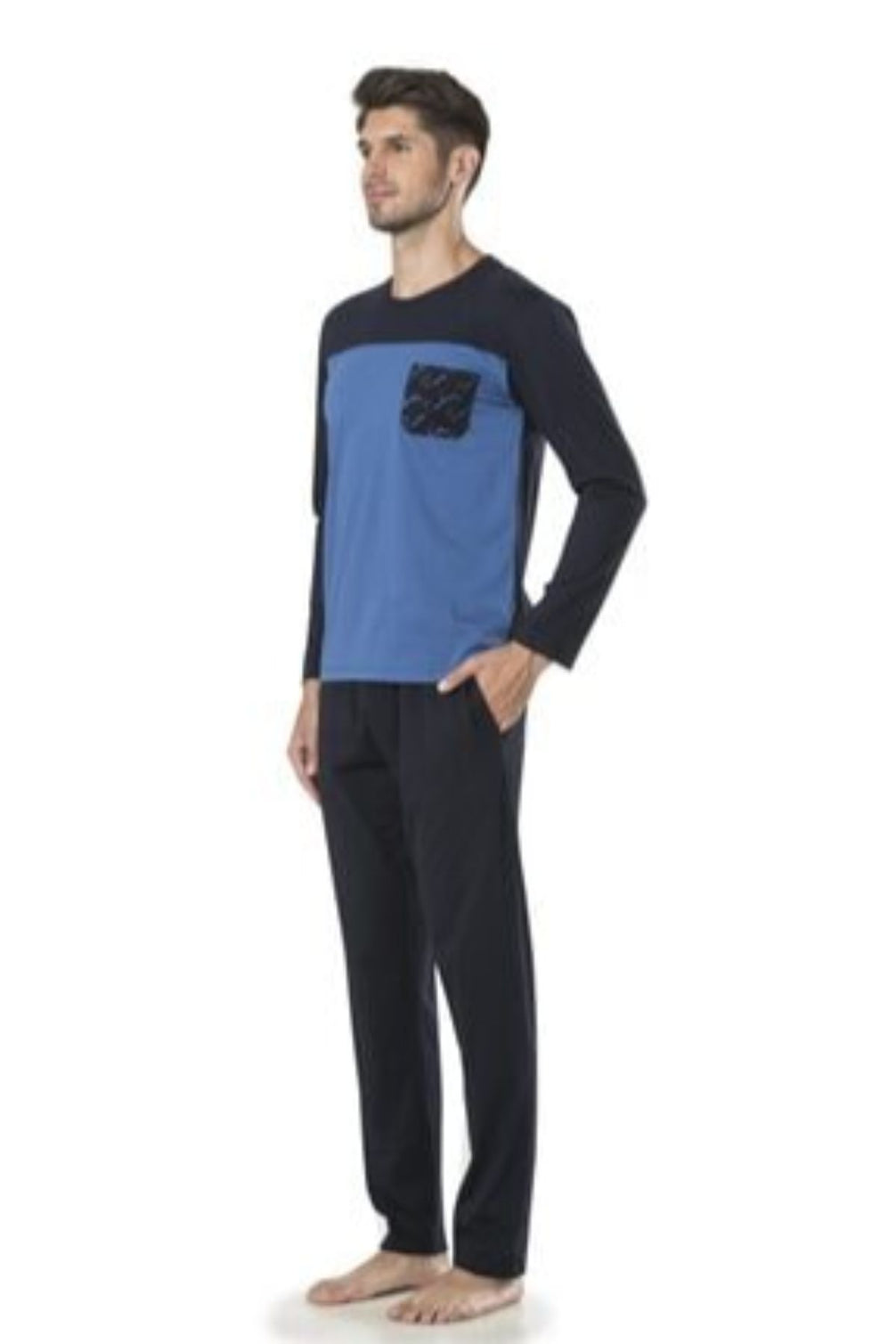 Pierre Cardin Erkek Çeyizlik Pijama Takımı Jakar Dokumalı Pamuklu