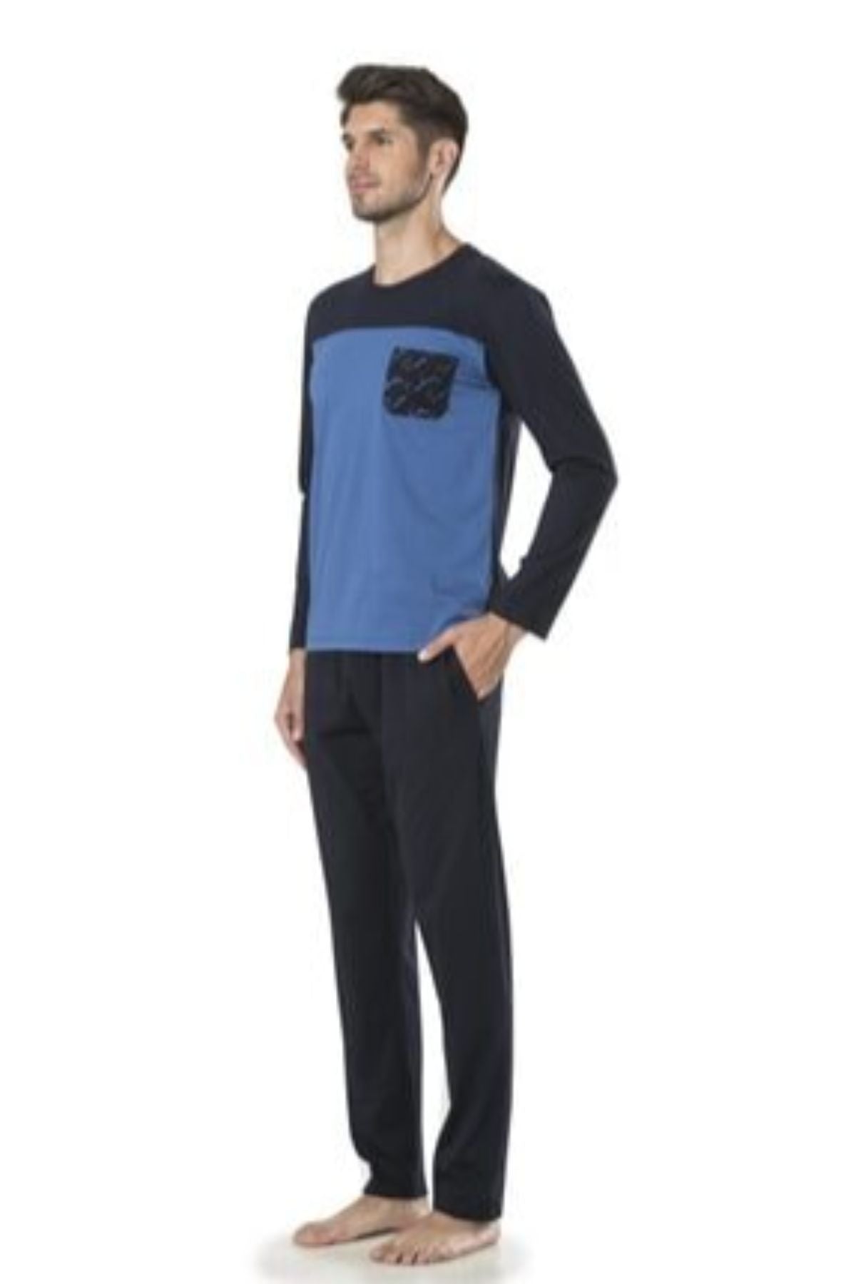 Pierre Cardin Erkek Çeyizlik Pijama Takımı Jakar Dokumalı Pamuklu