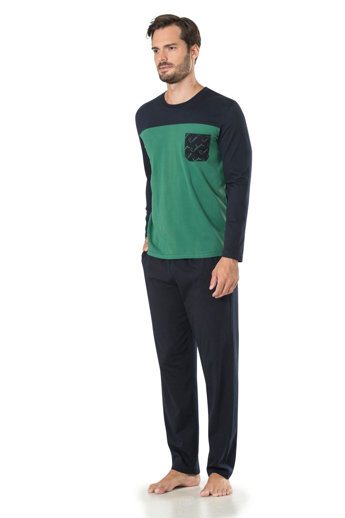 Pierre Cardin Erkek Çeyizlik Pijama Takımı Jakar Dokumalı Pamuklu