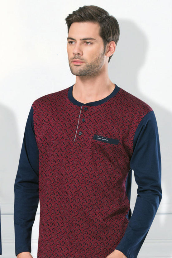 Pierre Cardin Erkek Pijama Takımı Jakarlı Göğüs Cepli