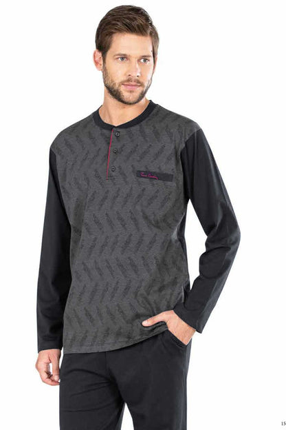 Pierre Cardin Erkek Pijama Takımı Uzun Kollu Jakarlı