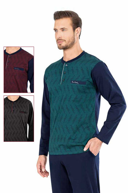Pierre Cardin Erkek Pijama Takımı Uzun Kollu Jakarlı