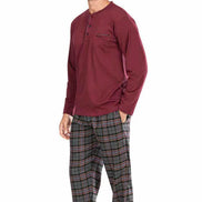 Pierre Cardin Erkek Pijama Takımı Uzun Kollu Penye Alt Ekoseli
