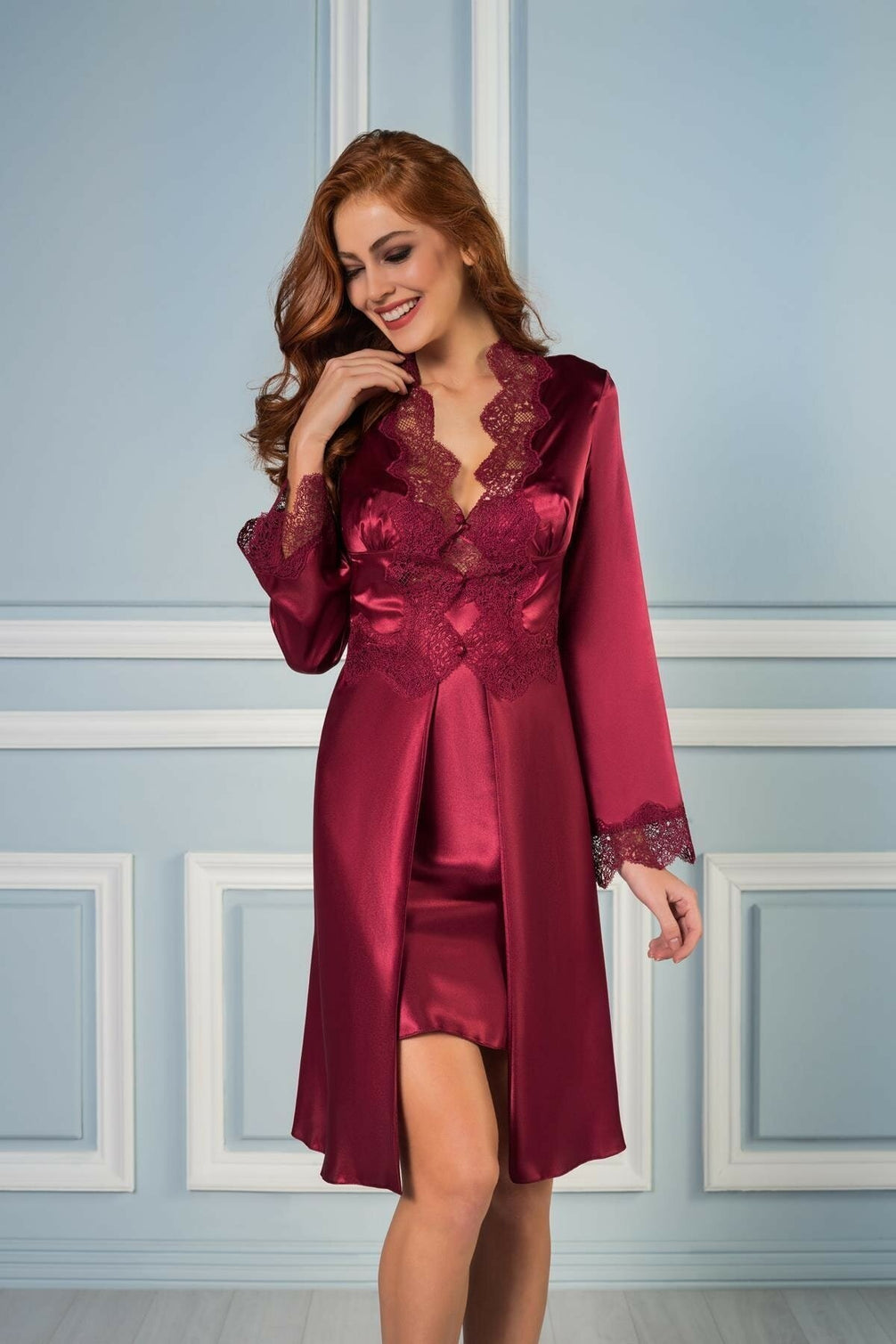 Pierre Cardin Kadın 6'lı Set Dantelli Saten Kısa