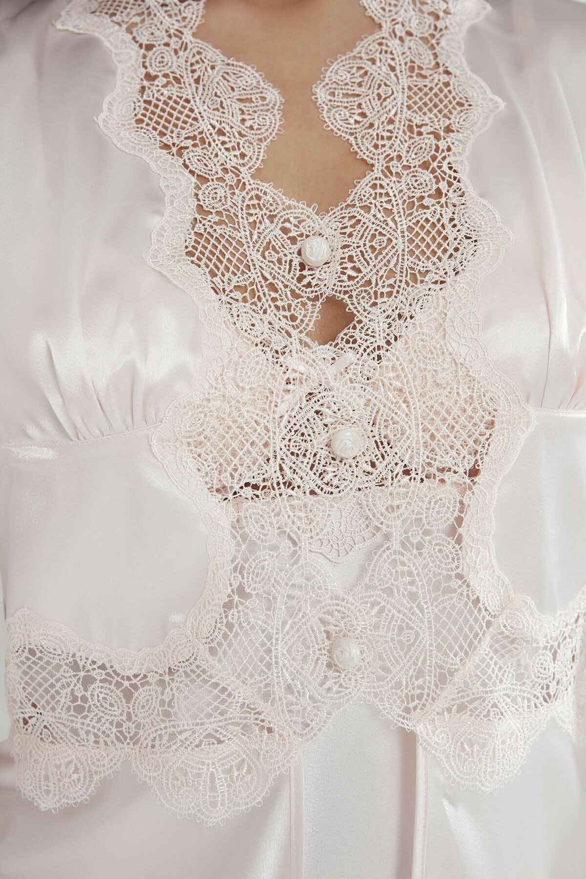 Pierre Cardin Kadın 6'lı Set Dantelli Saten Kısa