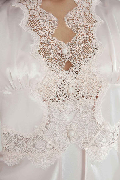 Pierre Cardin Kadın 6'lı Set Dantelli Saten Kısa