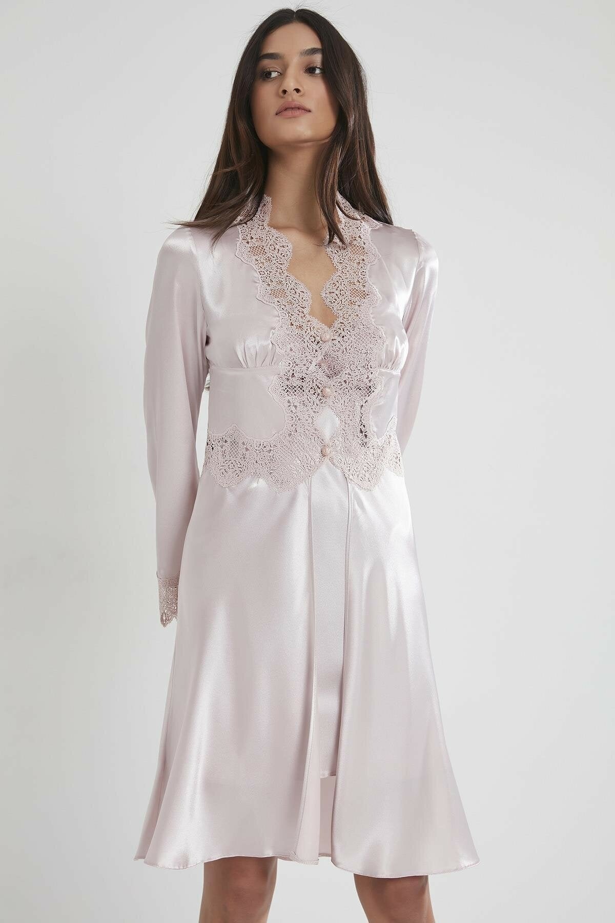 Pierre Cardin Kadın 6'lı Set Dantelli Saten Kısa