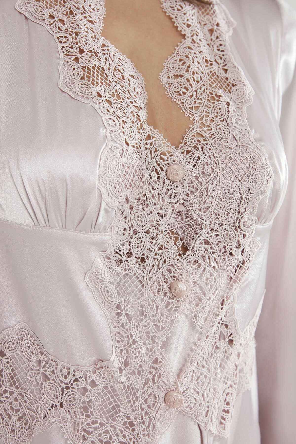 Pierre Cardin Kadın 6'lı Set Dantelli Saten Kısa