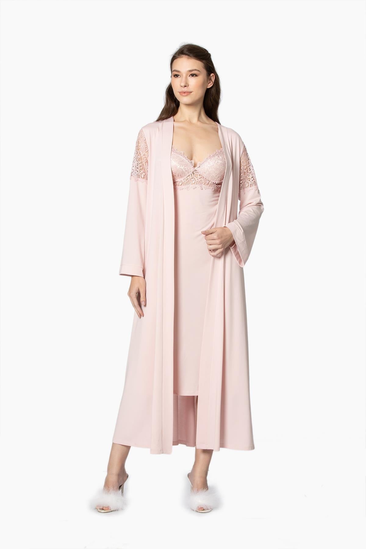 Pierre Cardin Kadın 6'lı Set Güpürlü Penye Uzun