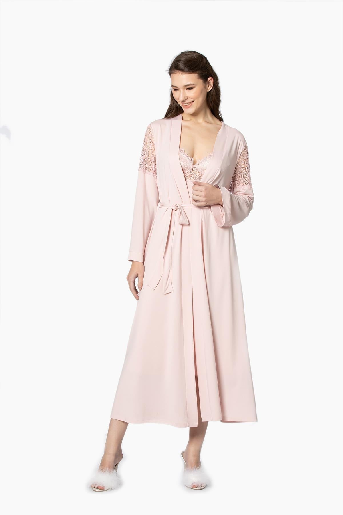 Pierre Cardin Kadın 6'lı Set Güpürlü Penye Uzun