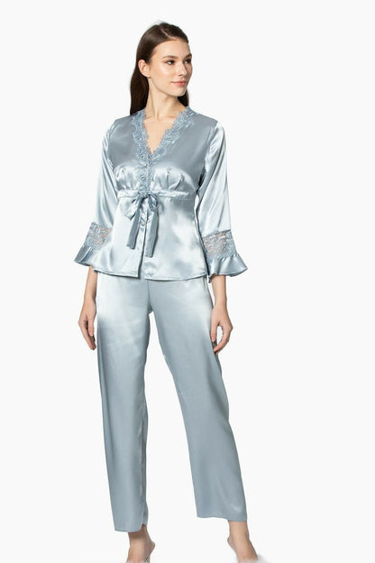Pierre Cardin Kadın 6'lı Set Güpürlü Saten Uzun