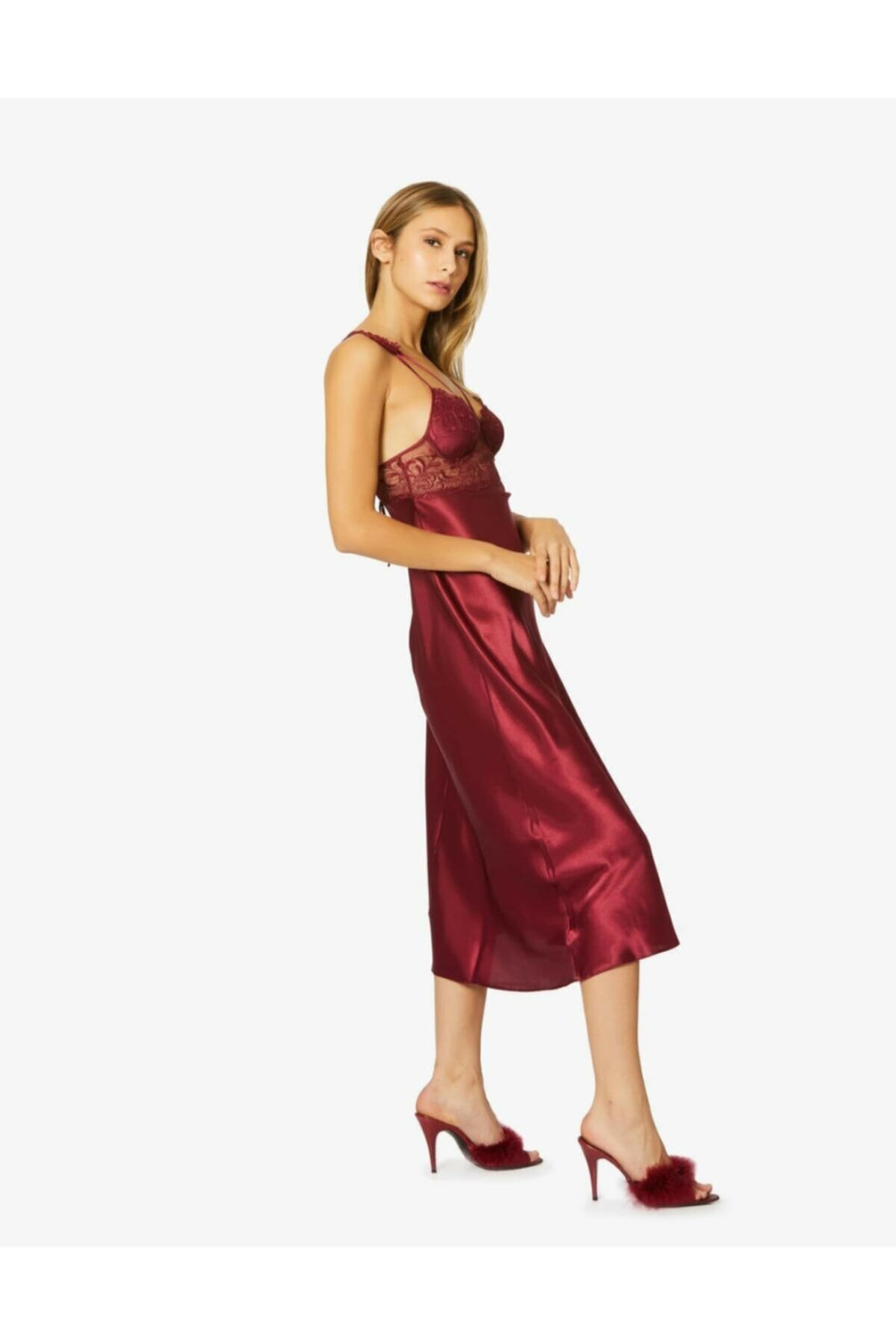 Pierre Cardin Kadın 6'lı Set Güpürlü Saten Uzun