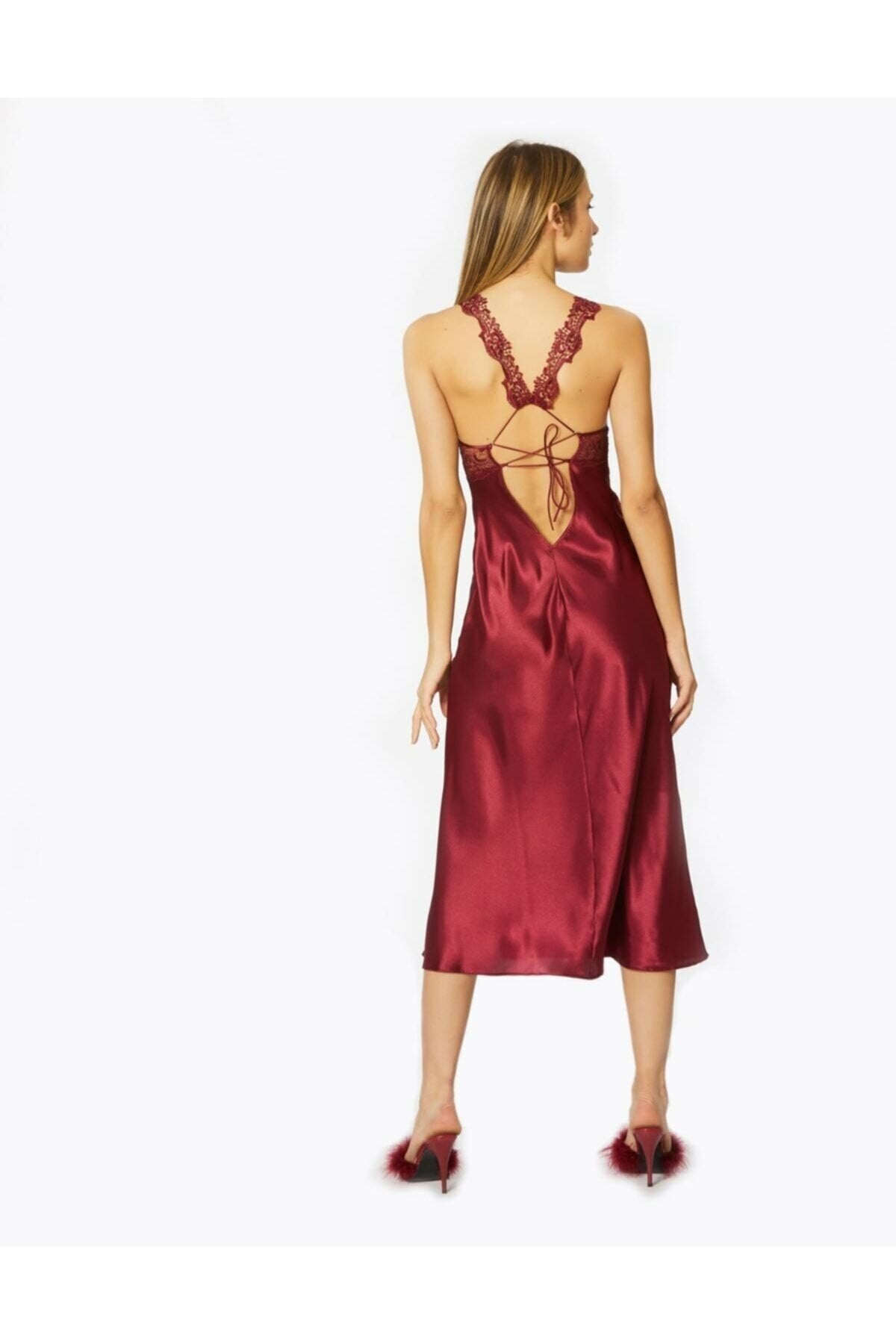 Pierre Cardin Kadın 6'lı Set Güpürlü Saten Uzun