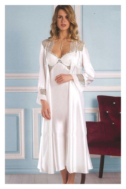 Pierre Cardin Kadın 6'lı Set Güpürlü Saten Uzun