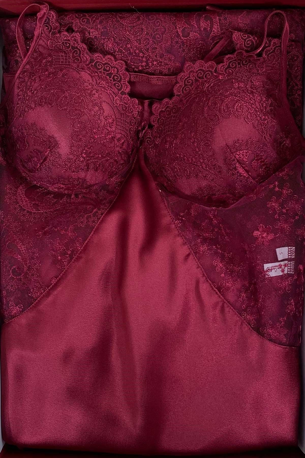 Pierre Cardin Kadın 6'lı Set Kaplı Güpürlü Saten Kısa