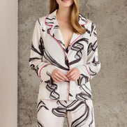 Pierre Cardin Kadın Boydan Düğmeli Saten Pijama Takımı