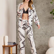 Pierre Cardin Kadın Boydan Düğmeli Saten Pijama Takımı