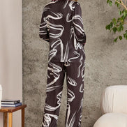 Pierre Cardin Kadın Boydan Düğmeli Saten Pijama Takımı