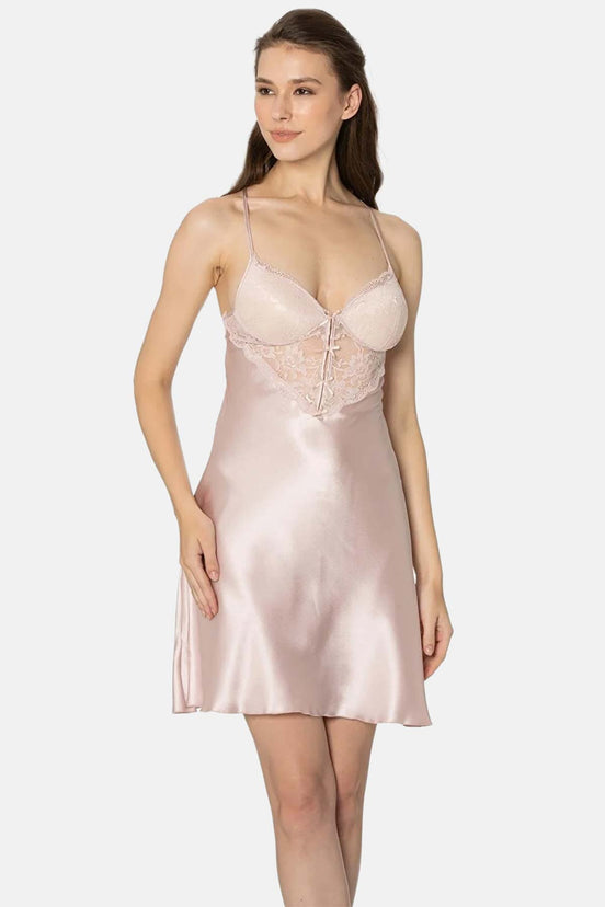 Pierre Cardin Kadın Fantezi Gecelik Kalpli Saten