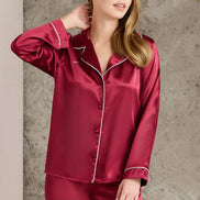 Pierre Cardin Kadın Fantezi Pijama Takımı Boydan Düğmeli Saten