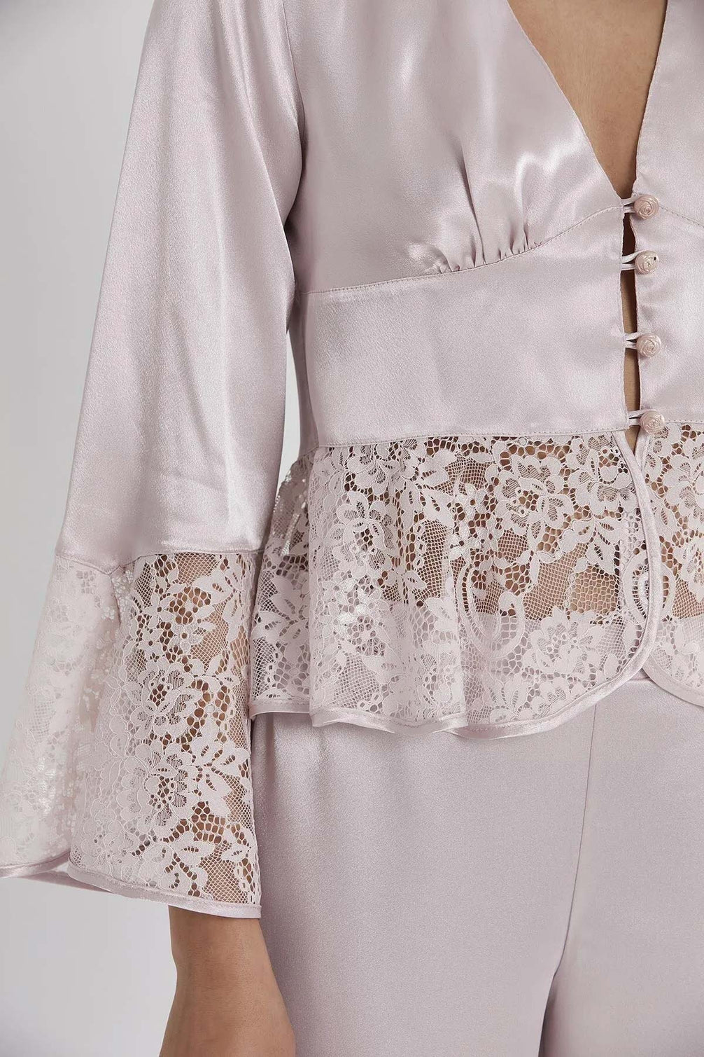 Pierre Cardin Kadın Fantezi Pijama Takımı Dantelli Saten