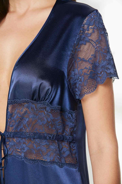 Pierre Cardin Kadın Fantezi Sabahlık Saten Dantelli
