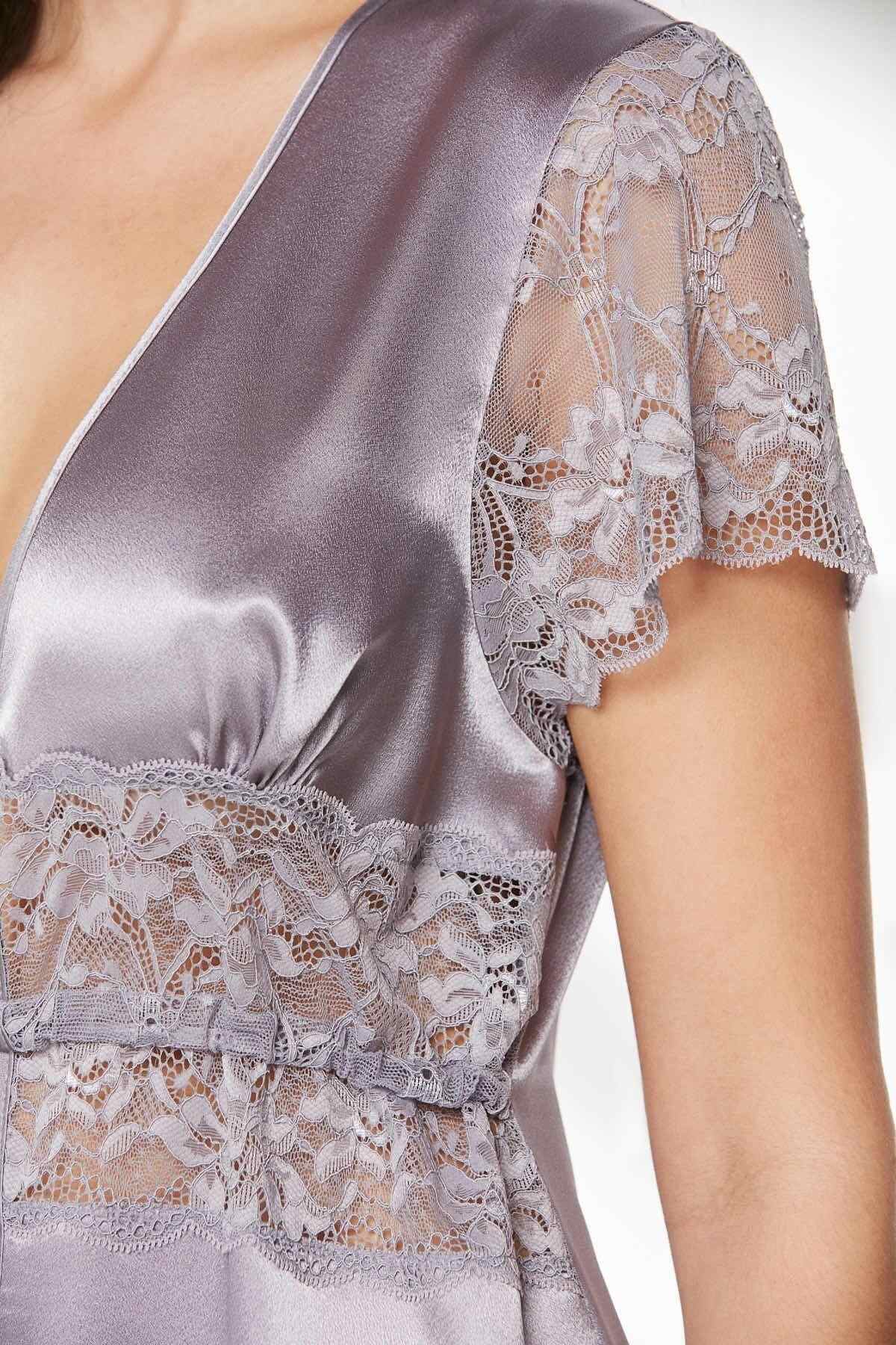 Pierre Cardin Kadın Fantezi Sabahlık Saten Dantelli