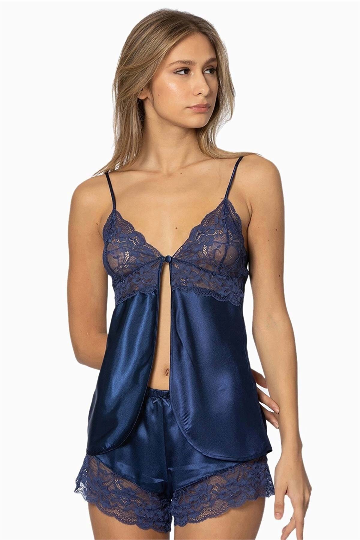 Pierre Cardin Kadın Fantezi Şortlu Takım Dantelli Saten