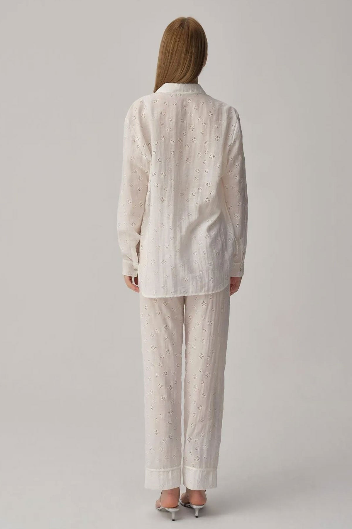 Pierre Cardin Kadın Gömlek Yaka 3'lü Pijama Takımı Büstiyerli Dantelli