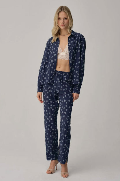 Pierre Cardin Kadın Gömlek Yaka 3'lü Pijama Takımı Büstiyerli Dantelli