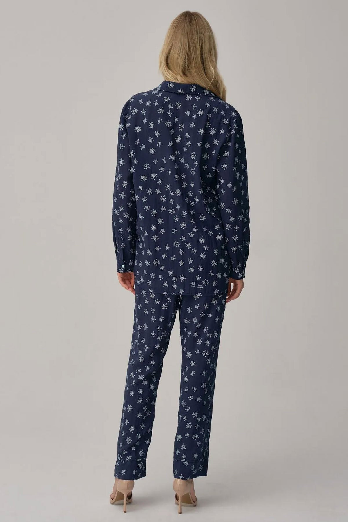 Pierre Cardin Kadın Gömlek Yaka 3'lü Pijama Takımı Büstiyerli Dantelli