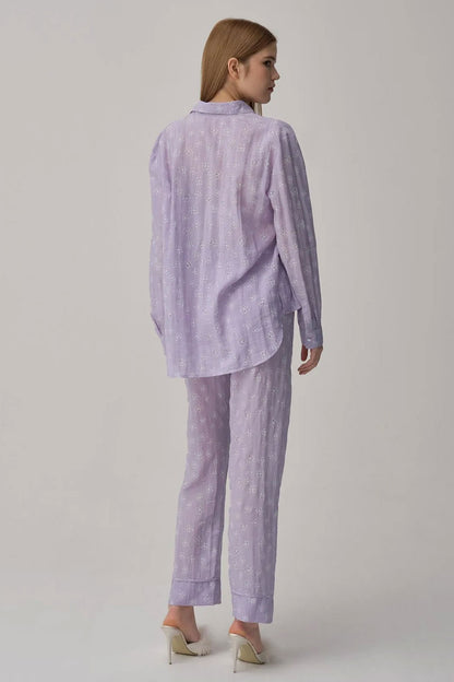 Pierre Cardin Kadın Gömlek Yaka 3'lü Pijama Takımı Büstiyerli Dantelli