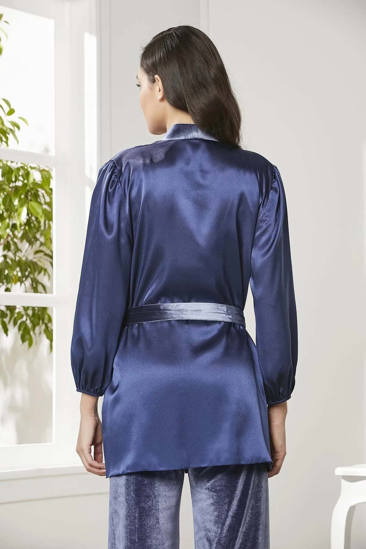 Pierre Cardin Kadın Kadife 3lü Çeyizlik Pijama Takımı