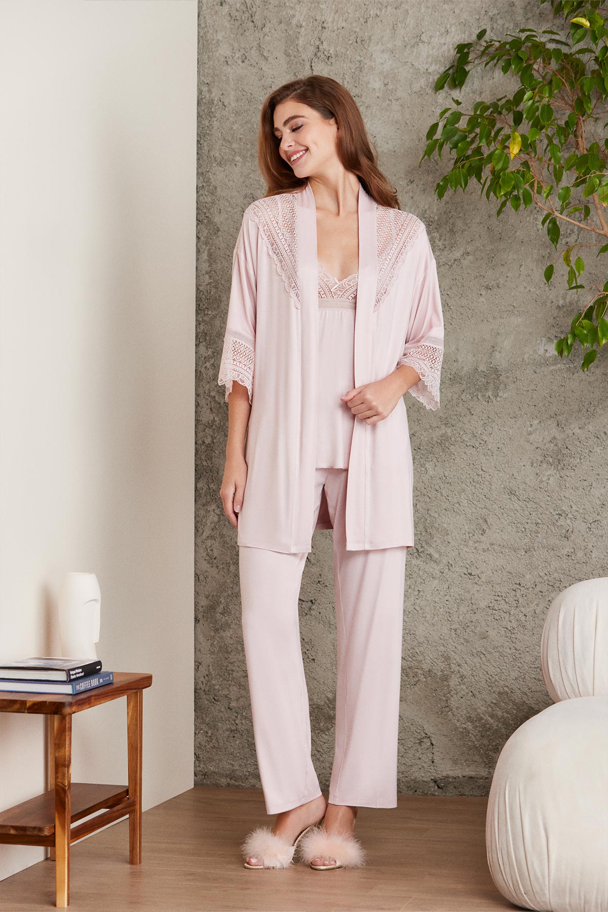 Pierre Cardin Kadın Penye 3'lü Pijama Takımı