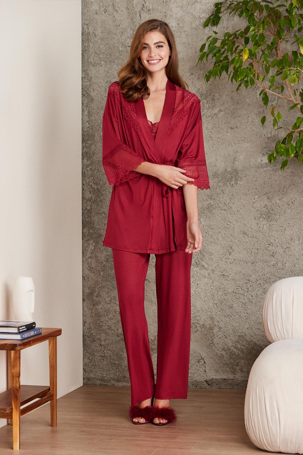 Pierre Cardin Kadın Penye 3'lü Pijama Takımı