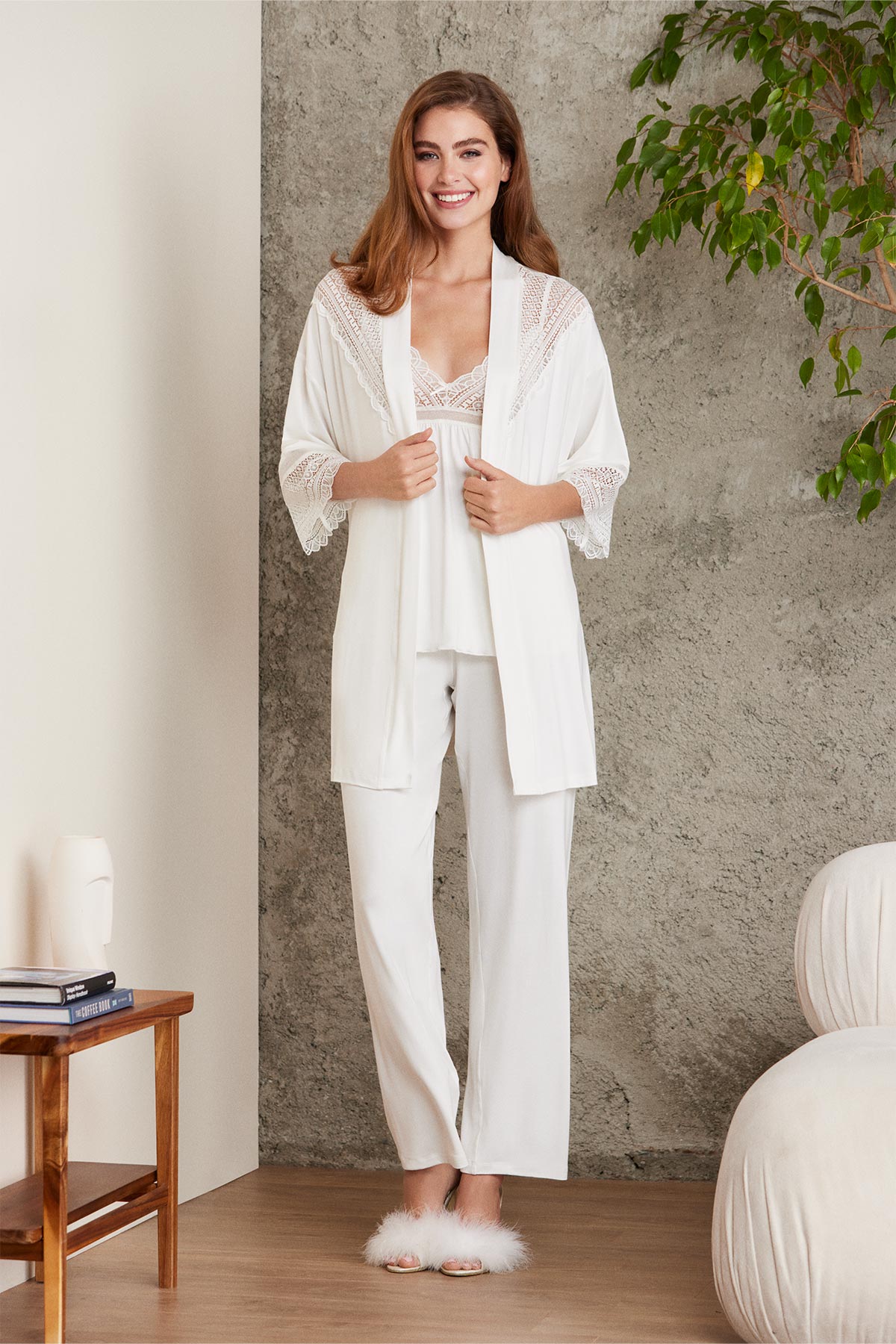 Pierre Cardin Kadın Penye 3'lü Pijama Takımı