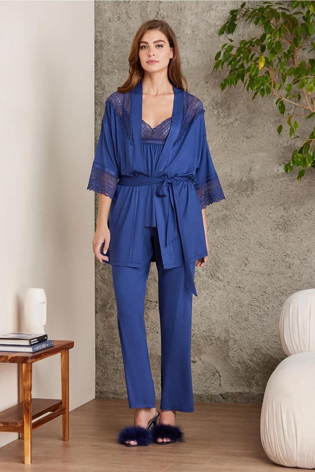 Pierre Cardin Kadın Penye 3'lü Pijama Takımı