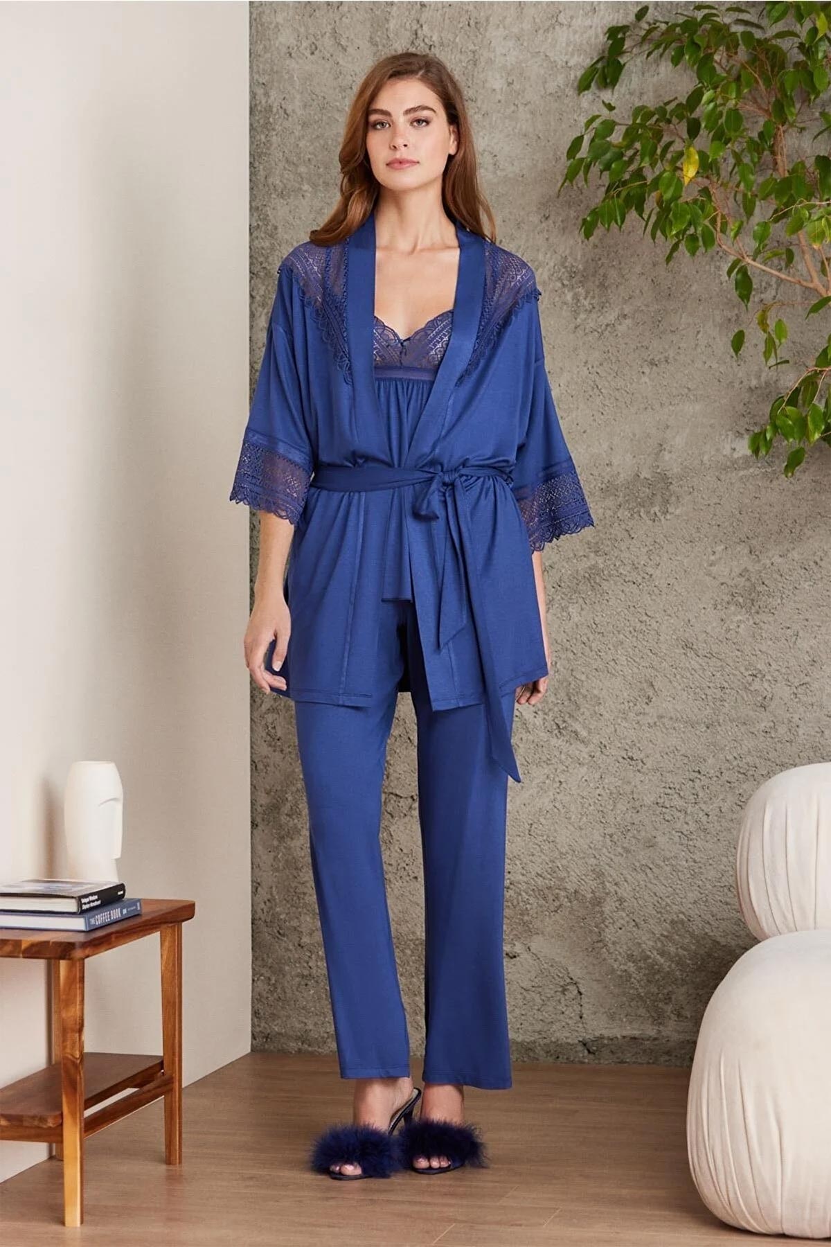 Pierre Cardin Kadın Penye 3'lü Pijama Takımı