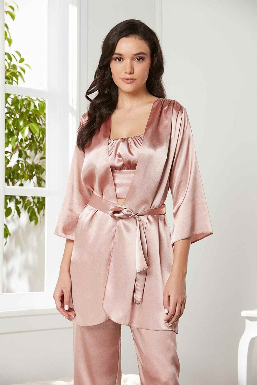 Pierre Cardin Kadın Pijama Takımı 3'lü Saten