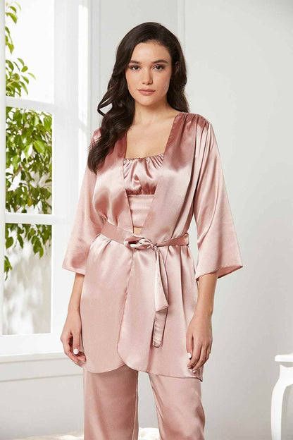 Pierre Cardin Kadın Pijama Takımı 3'lü Saten