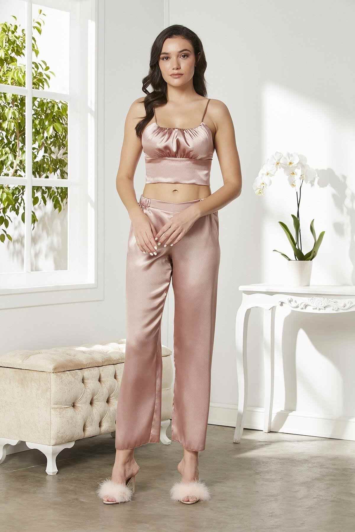 Pierre Cardin Kadın Pijama Takımı 3'lü Saten