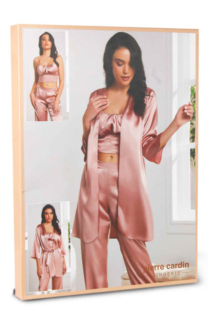 Pierre Cardin Kadın Pijama Takımı 3'lü Saten