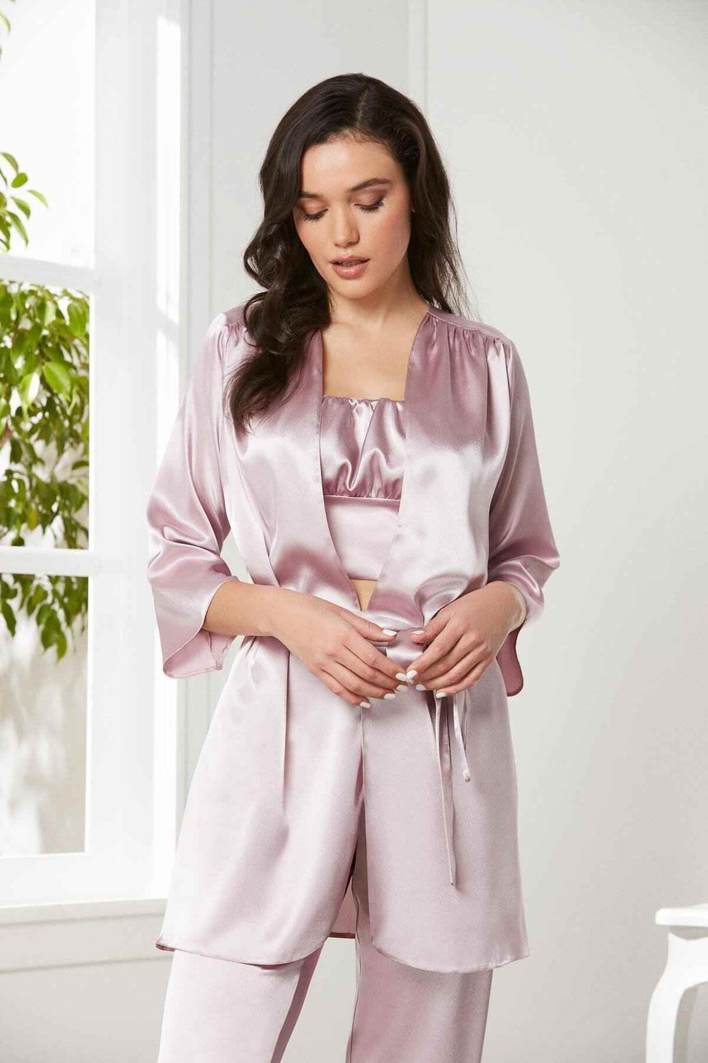 Pierre Cardin Kadın Pijama Takımı 3'lü Saten
