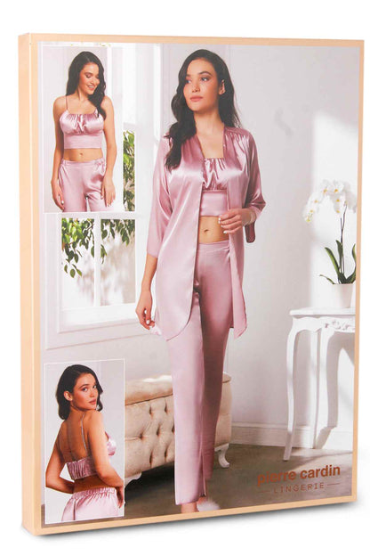 Pierre Cardin Kadın Pijama Takımı 3'lü Saten