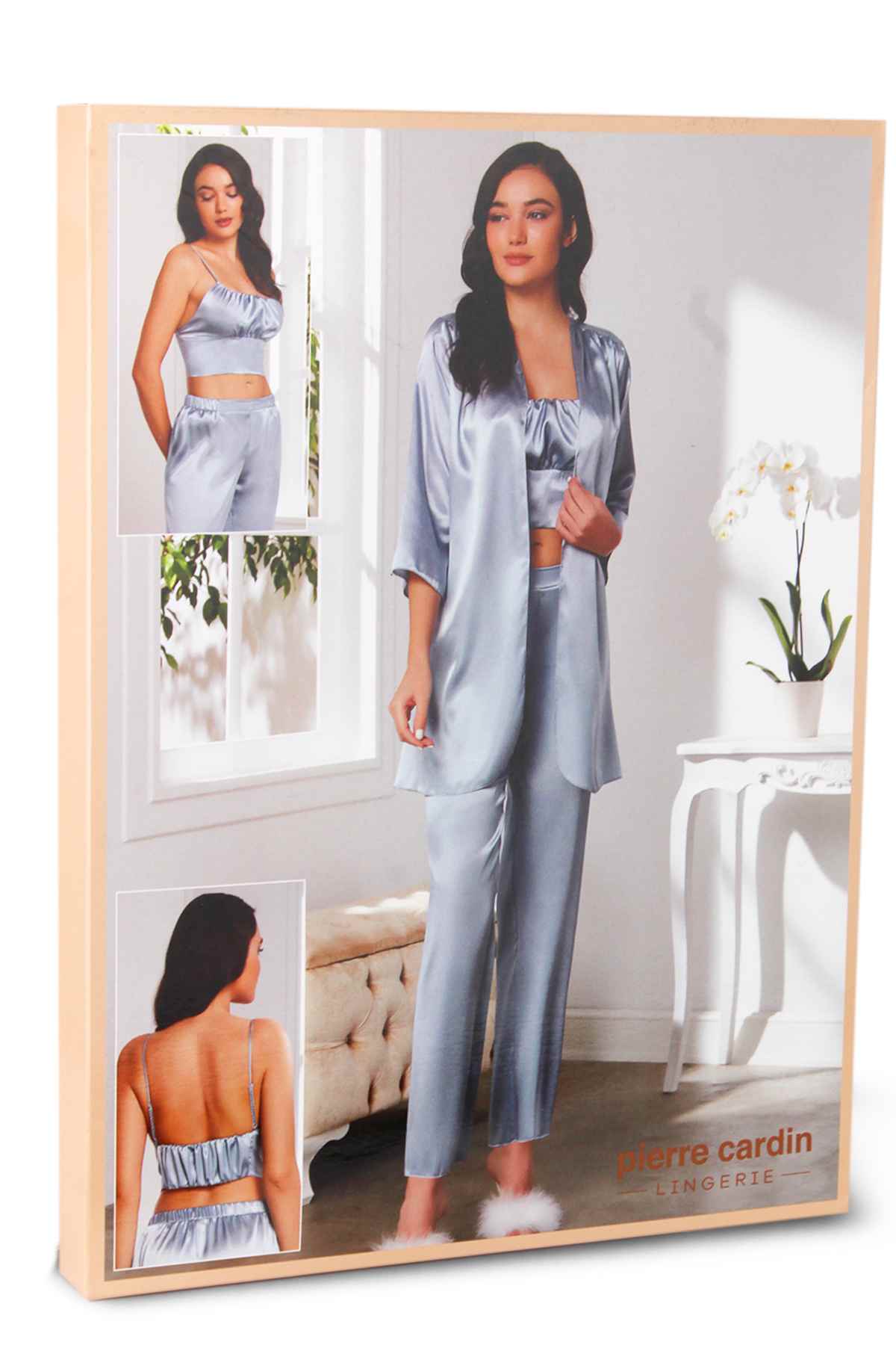 Pierre Cardin Kadın Pijama Takımı 3'lü Saten