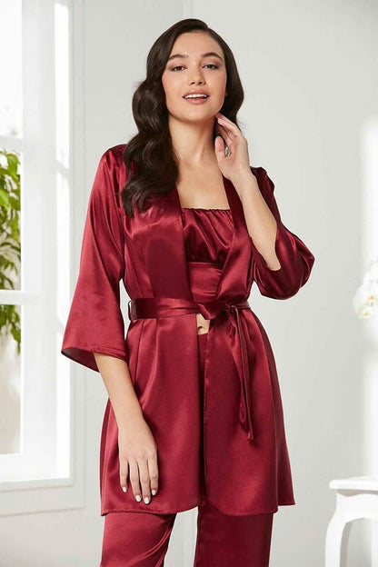 Pierre Cardin Kadın Pijama Takımı 3'lü Saten