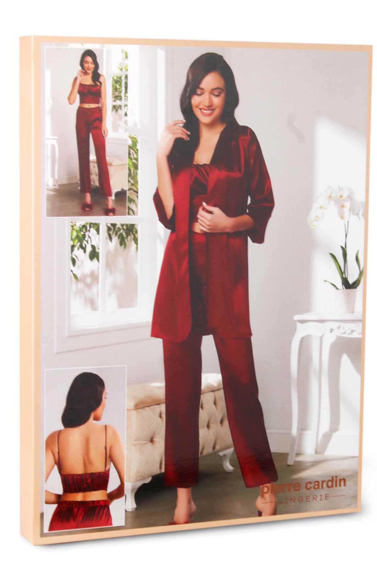 Pierre Cardin Kadın Pijama Takımı 3'lü Saten