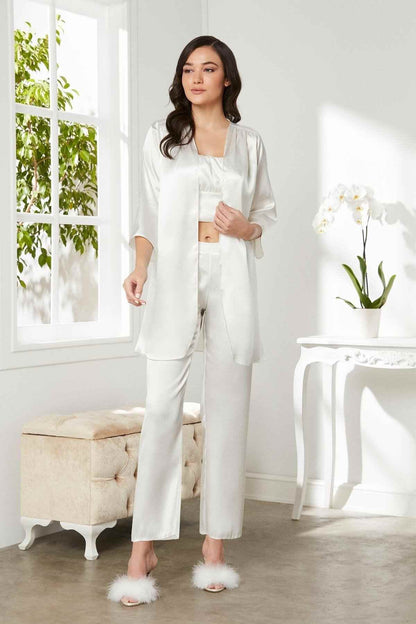 Pierre Cardin Kadın Pijama Takımı 3'lü Saten